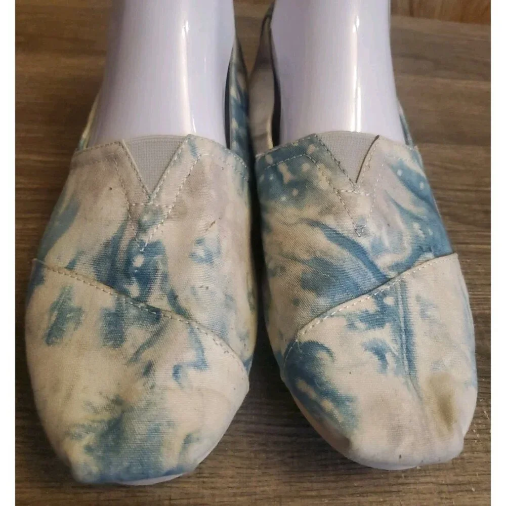 Toms Alpargata Plant Dyed Canvas Shoes Womens Size 9.5 Blue‎ Gray